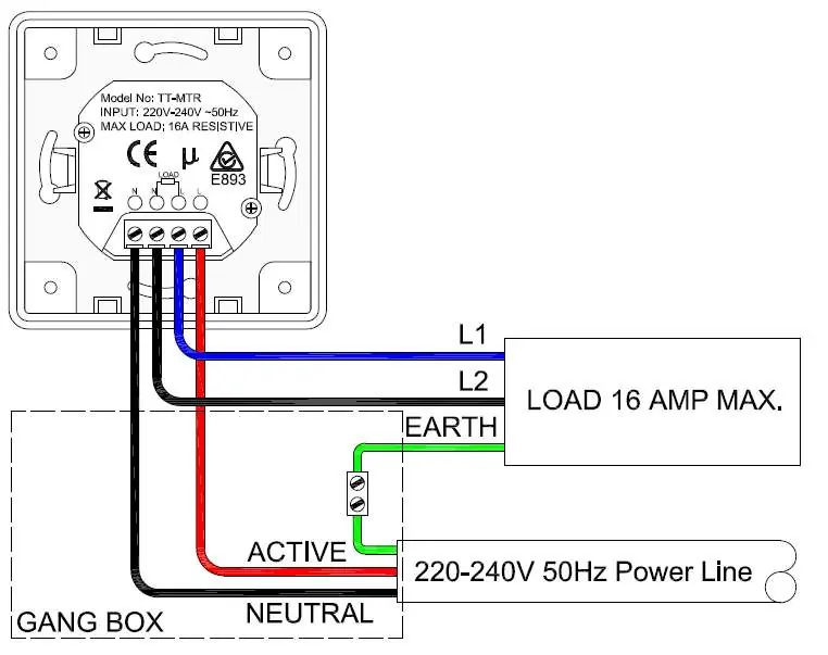 Wall controller wiring diagram