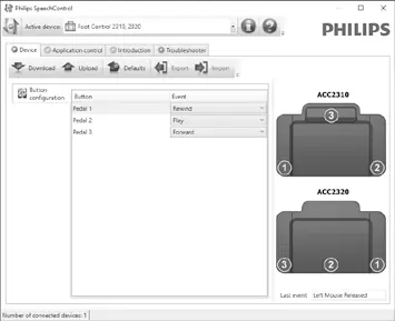 Philips SpeechControl software interface