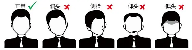 Correct and incorrect face postures