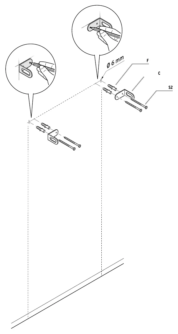 Wall mounting procedure.
