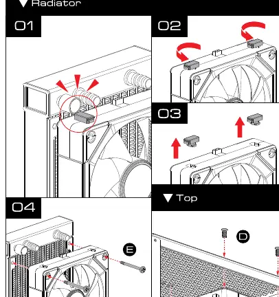 Radiator fan mounting steps