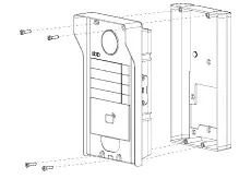 Fixing the door station to the bracket