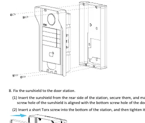 Fixing the door station to the wall mount bracket