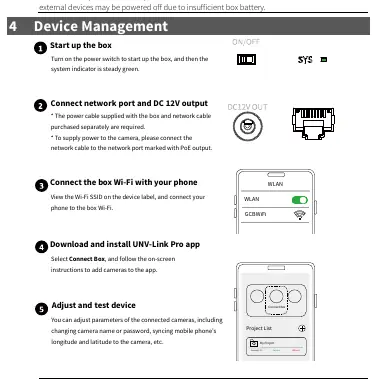 Device management and connection steps