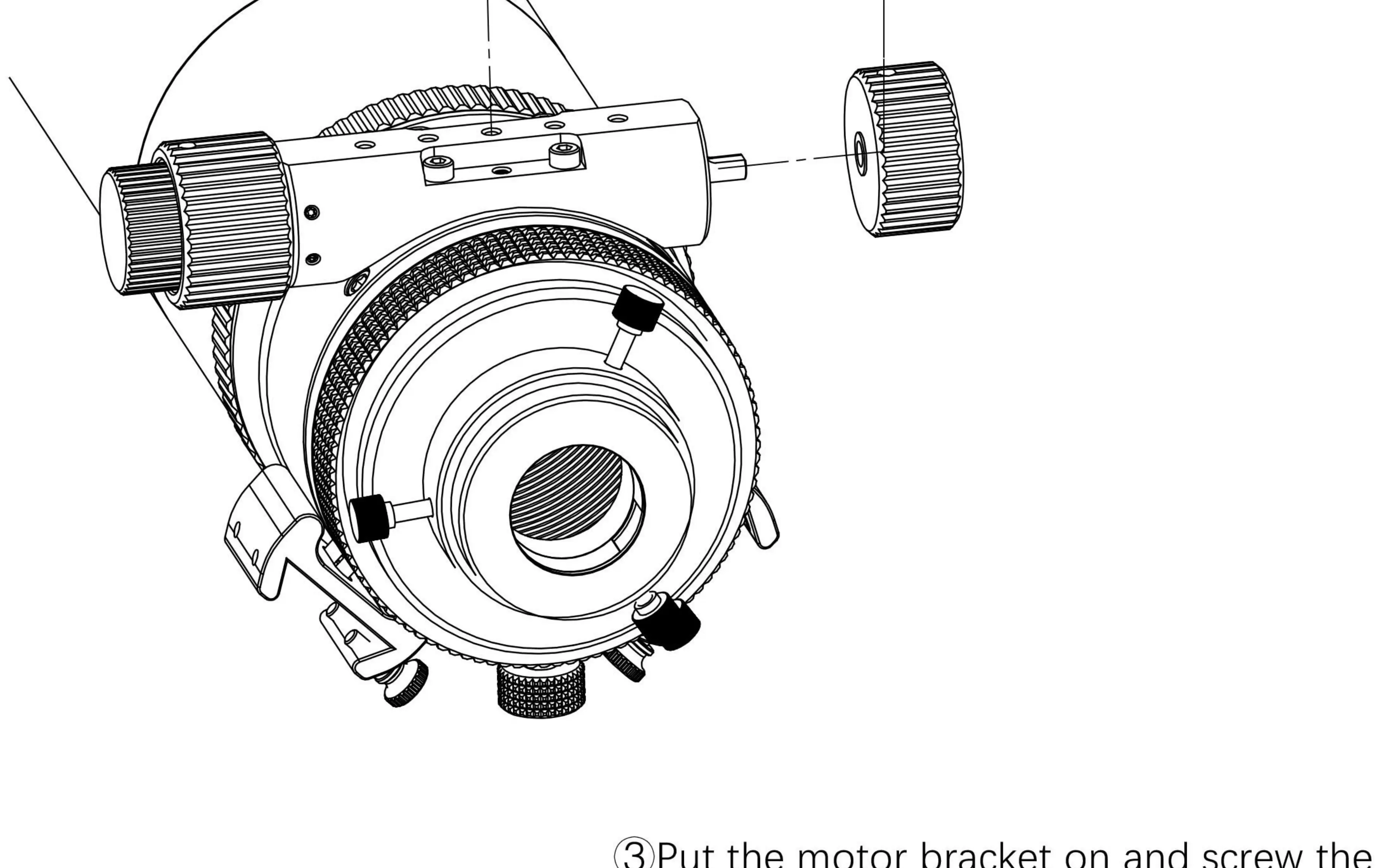 Removing the thumb screw and coarse adjustment knob