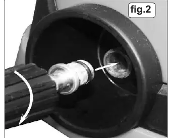 Connecting the high-pressure hose