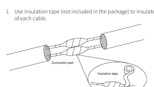 Waterproofing cable connections with insulation and waterproof tape.