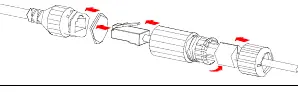 Installing waterproof components on the network cable.