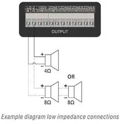 Low impedance speaker connection diagram