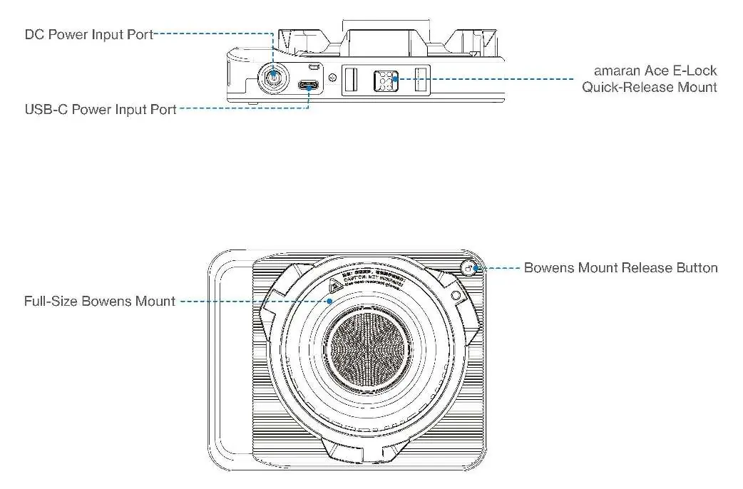 Product overview showing ports and mounting points