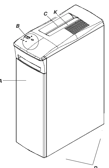 Diagram of shredder components