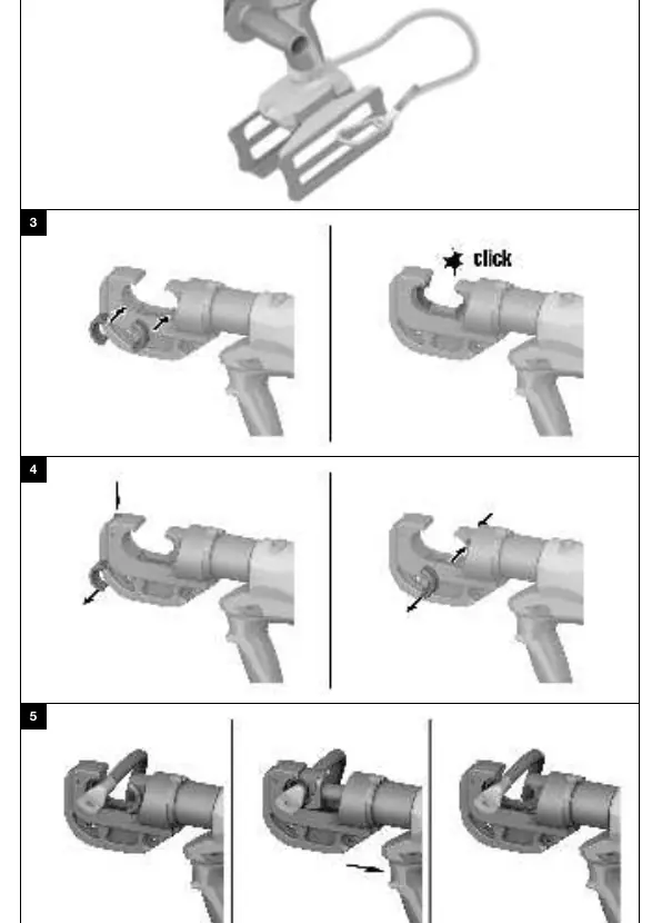 Crimping die insertion and removal steps