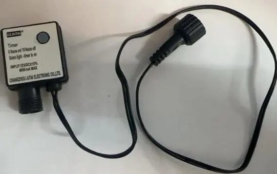 Inline timer switch with clear button and green indicator light
