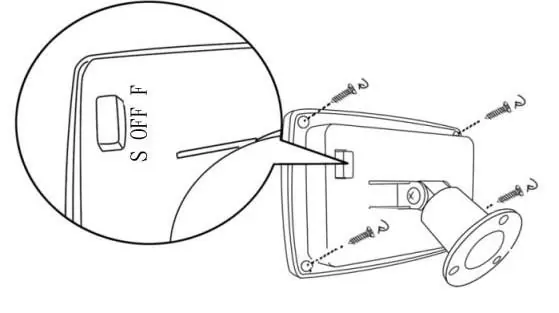 Switch location on the back of the solar case