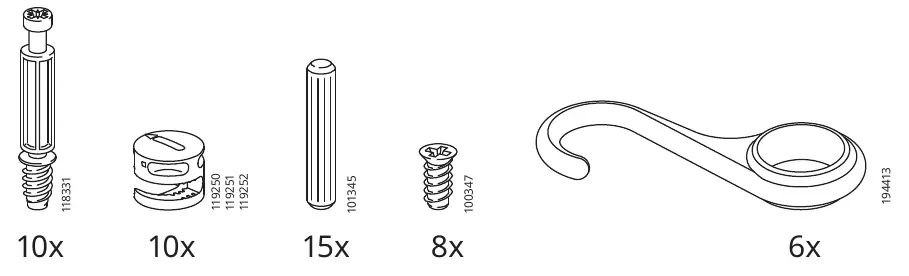 Hardware components list