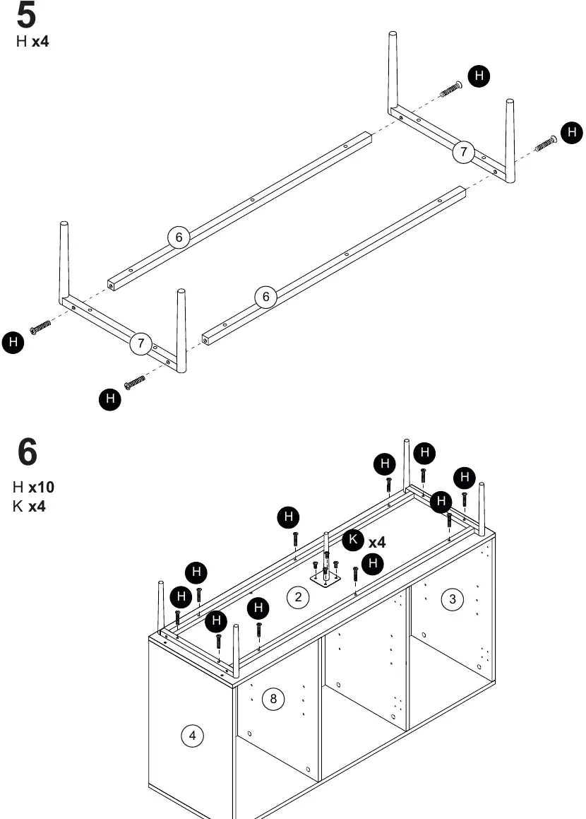 Assembly steps 5 and 6