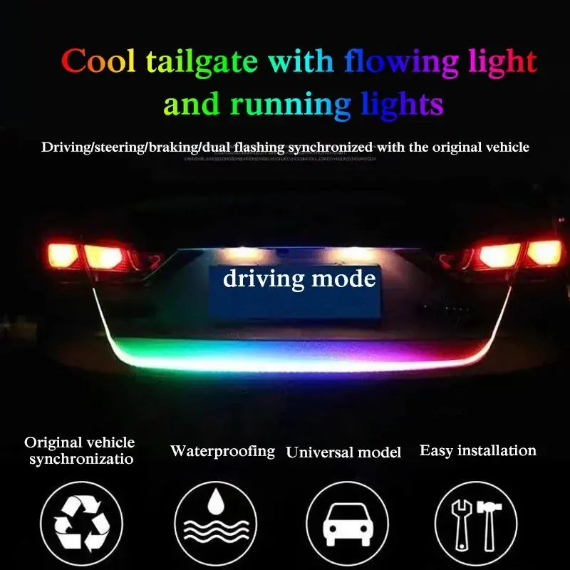 LED Tailgate Light Strip in operation