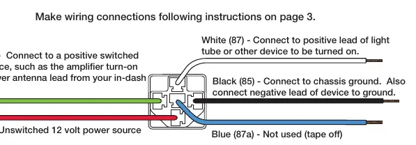 Wiring diagram for Relay Turn-On application.