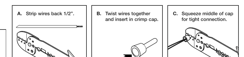 Steps for proper wire stripping and crimping.