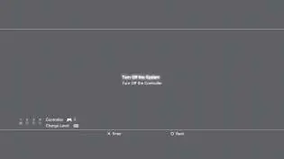 Access the system power menu to turn off the console.