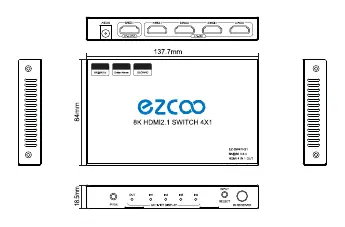 Product layout showing ports and buttons