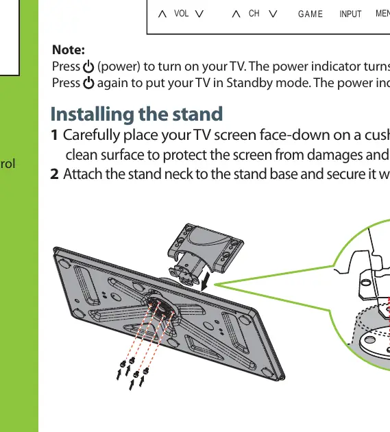 Stand installation steps