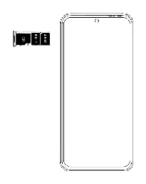 SIM/SD card tray installation diagram.