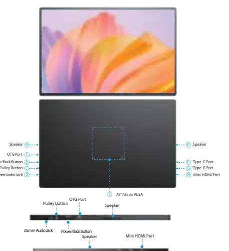 Monitor interface and button layout