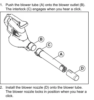 Blower tube assembly