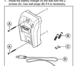 Battery charger wall installation