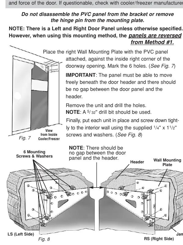 Wall/In-Jamb mounting steps