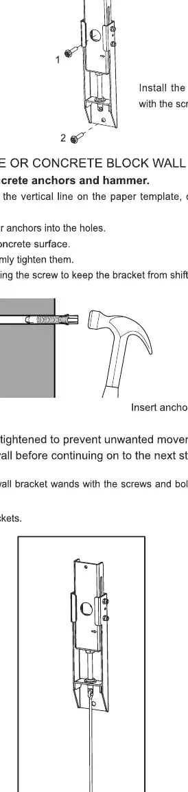 Wall mount bracket installation