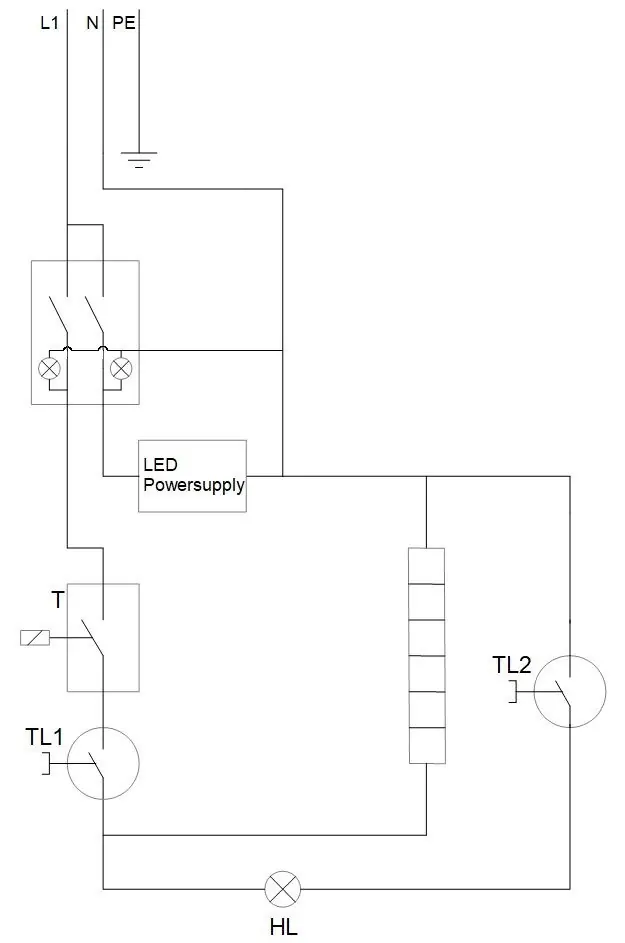 Electrical circuit diagram for the Hendi Heated Countertop Display 120Ltr.