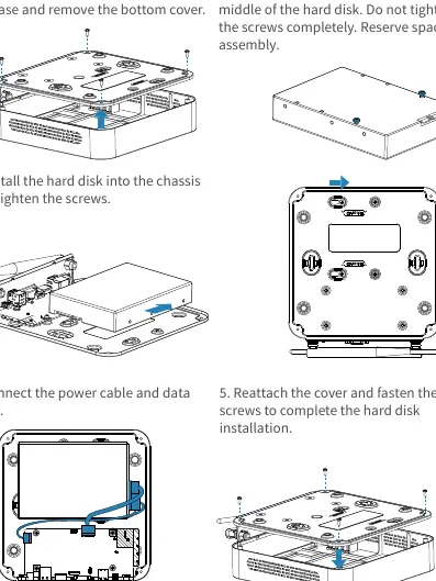 Hard disk installation steps