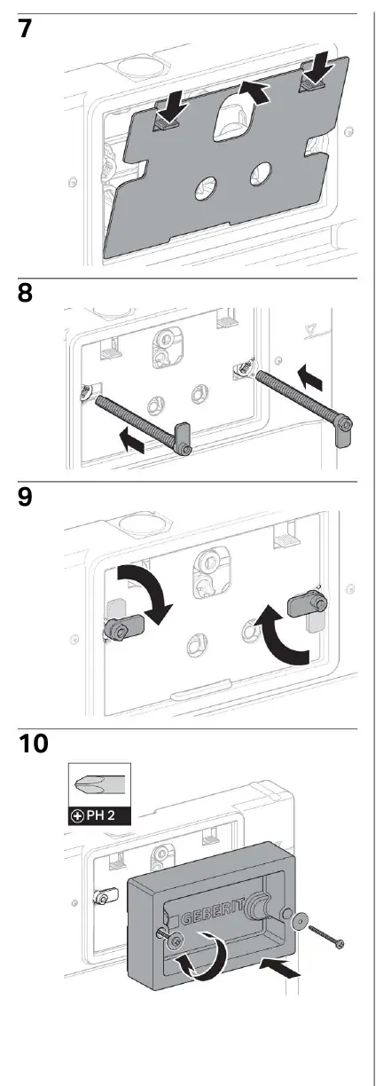 Final assembly of the flush plate