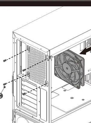 Fan installation into the PC case.