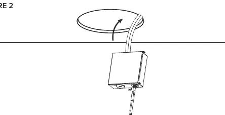 Inserting the hardwire box into the ceiling.