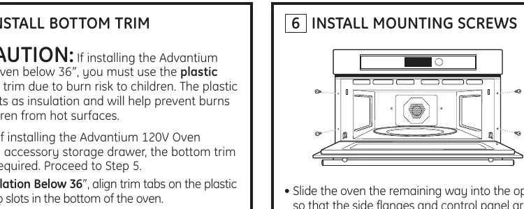 Installing mounting screws