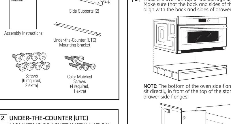 Assembling the oven to the storage drawer