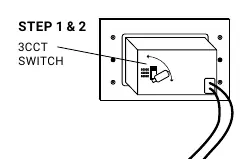 CCT switch location on the back of the fixture