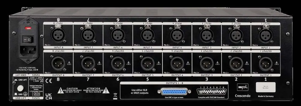 SPL Crescendo rear panel connections