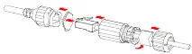 Installing waterproof components on the network cable