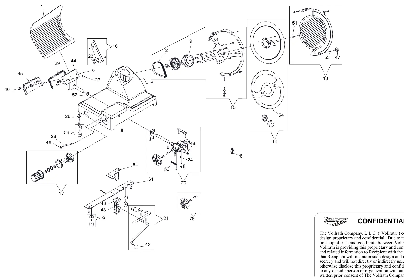 Main assembly exploded view