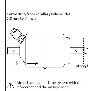Converting the capillary tube outlet size.