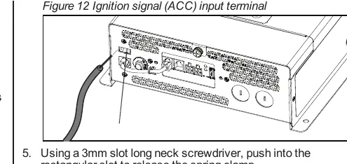Ignition signal (ACC) input terminal