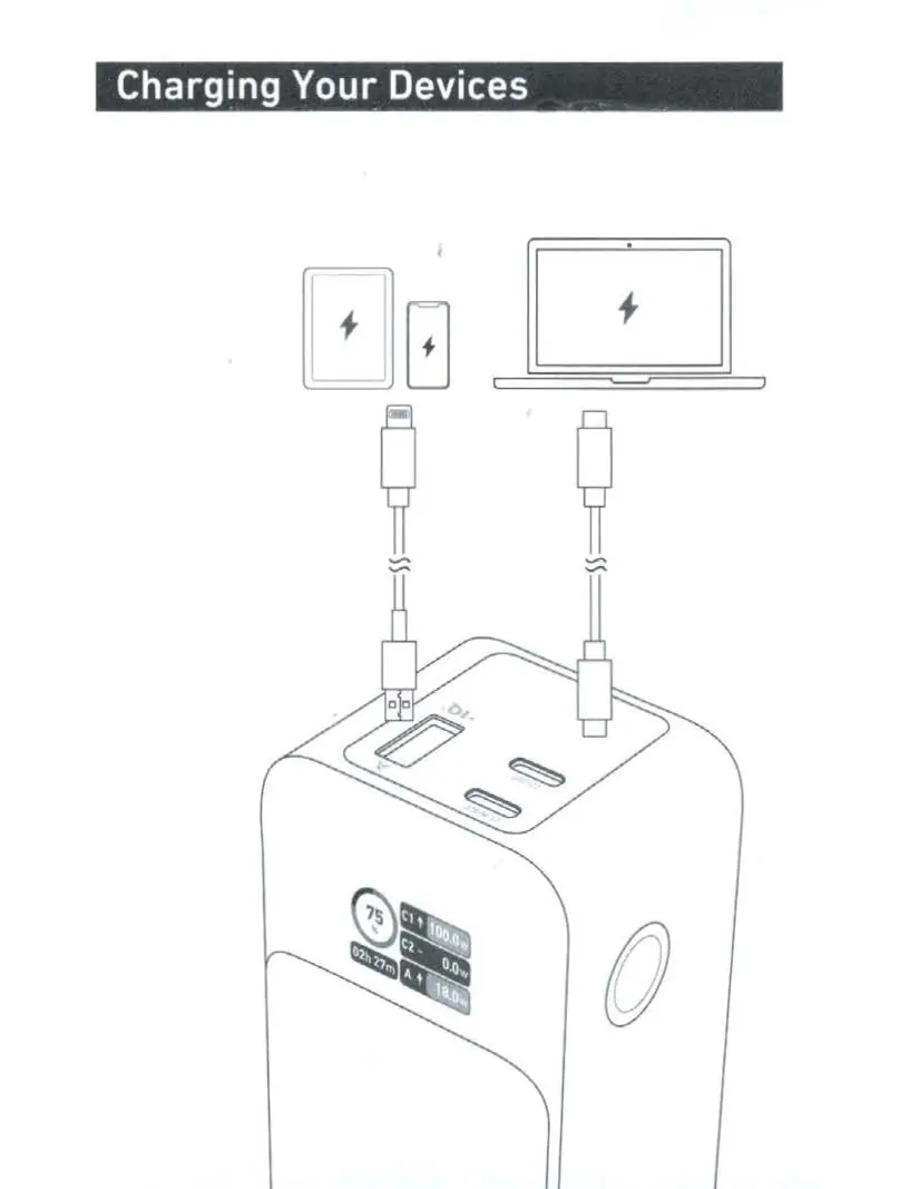 Charging devices with the Anker 737 Power Bank