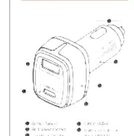 Overview of the car charger ports and indicator