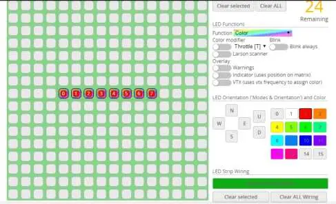 LED settings interface