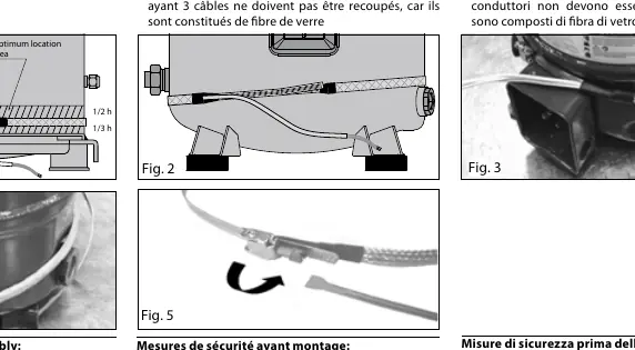 Correct positioning of the crankcase heater below the oil sight glass.