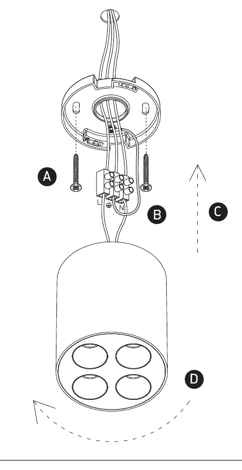 Installation diagram for the One Light 12110H fixture